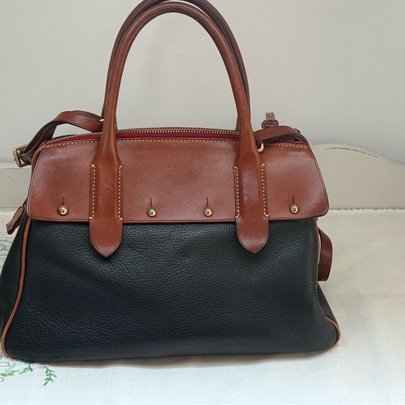 Dooney & Bourke Black and Brown Leather Satchel Wilson - Picture 7 of 9